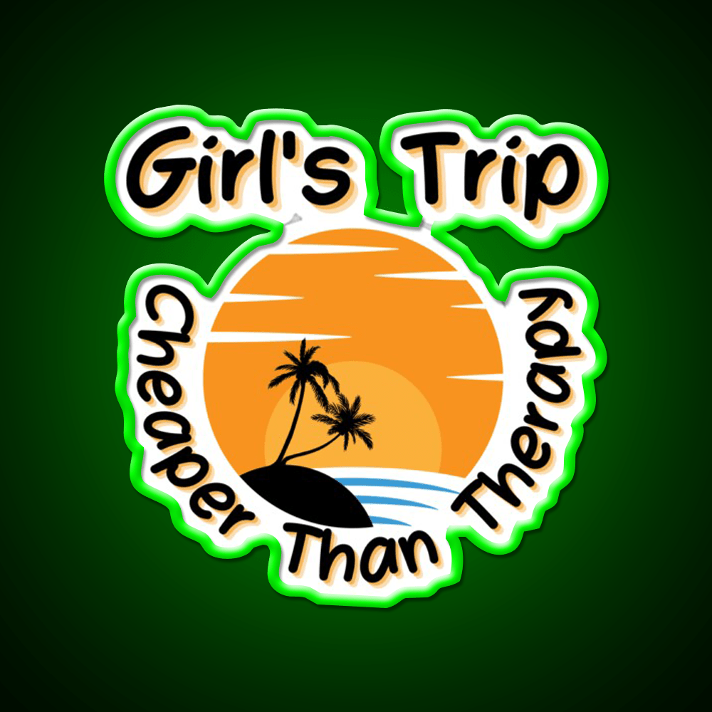 Girls Trip Than Therapy Party Drink Tequila Led Neon Sign Rgb Color - Shineneon