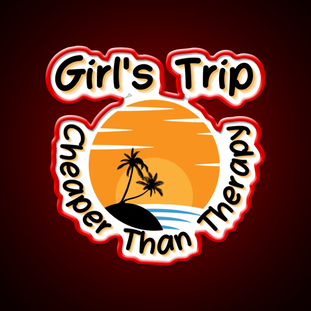 Girls Trip Than Therapy Party Drink Tequila Led Neon Sign Rgb Color - Shineneon