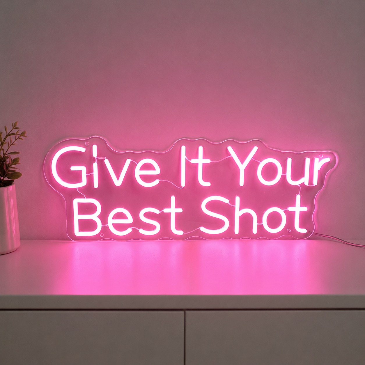 Give It Your Best Shot LED Neon Sign Bar Art Give It Your main product image