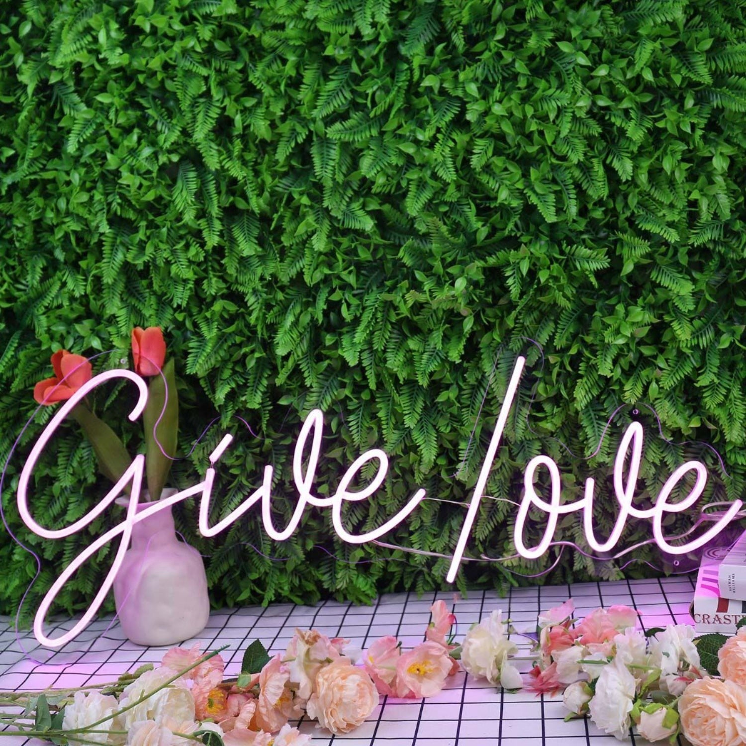 Give Love Purple Led Neon Sign - Shineneon