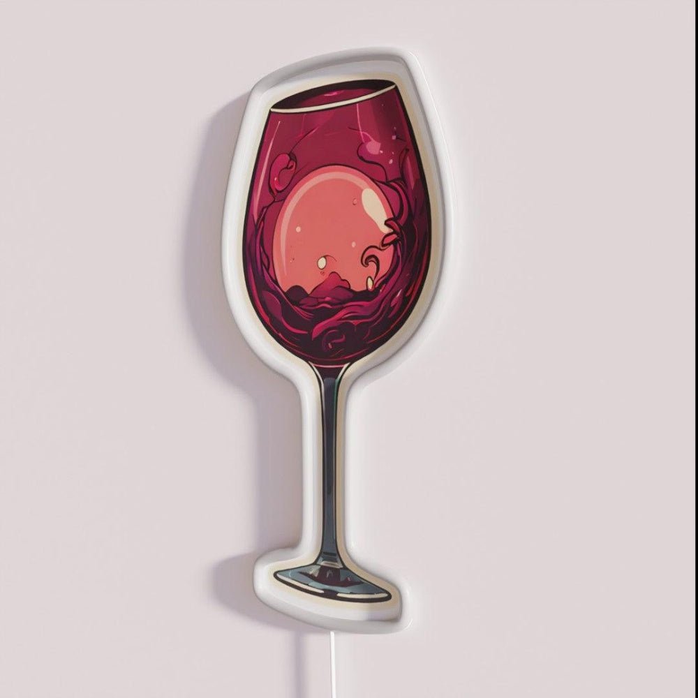 Glass Of Red Wine Rgb Led Neon Sign - Shineneon