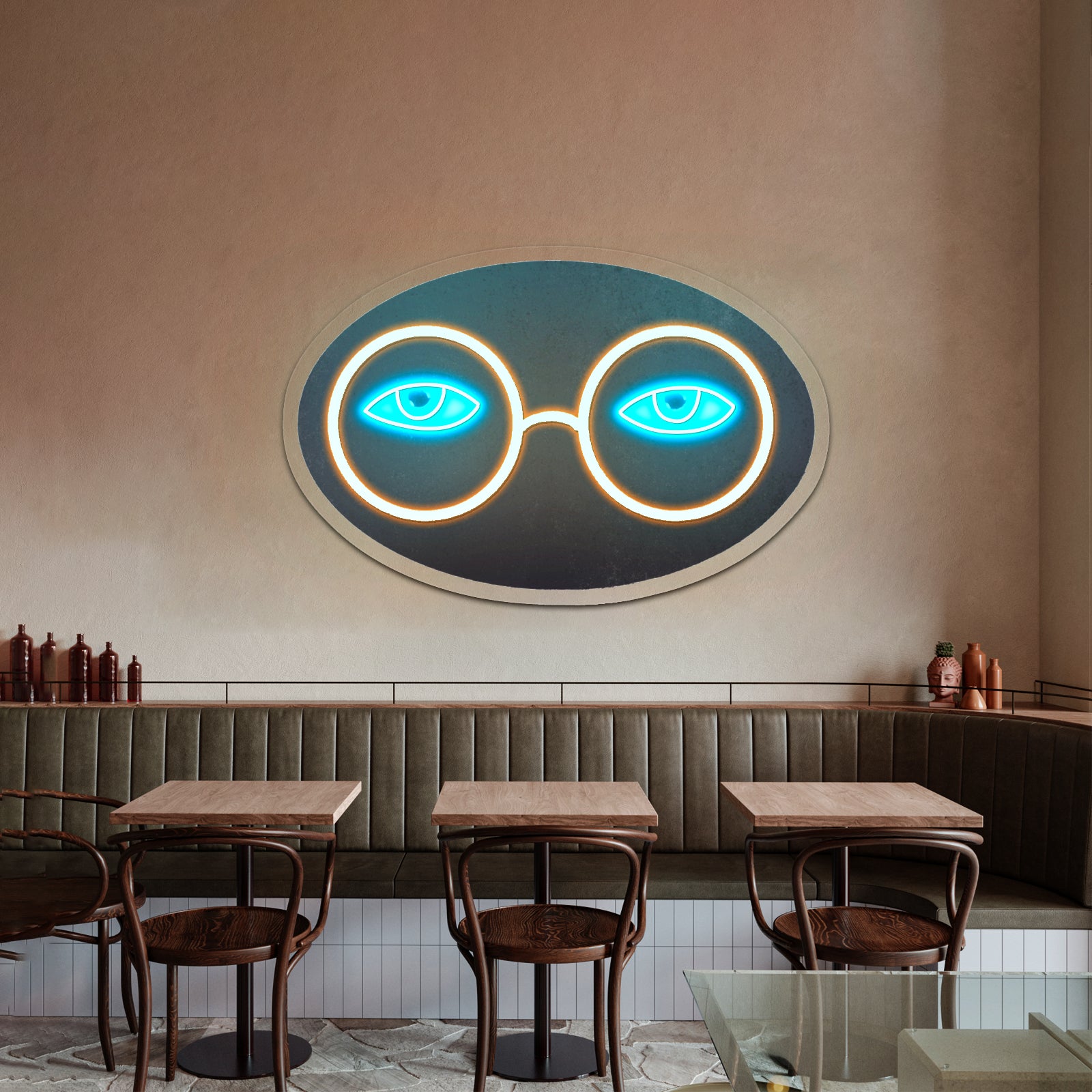 Glasses And Eyes Great Gatsby Neon Signs Custom Led Lighting