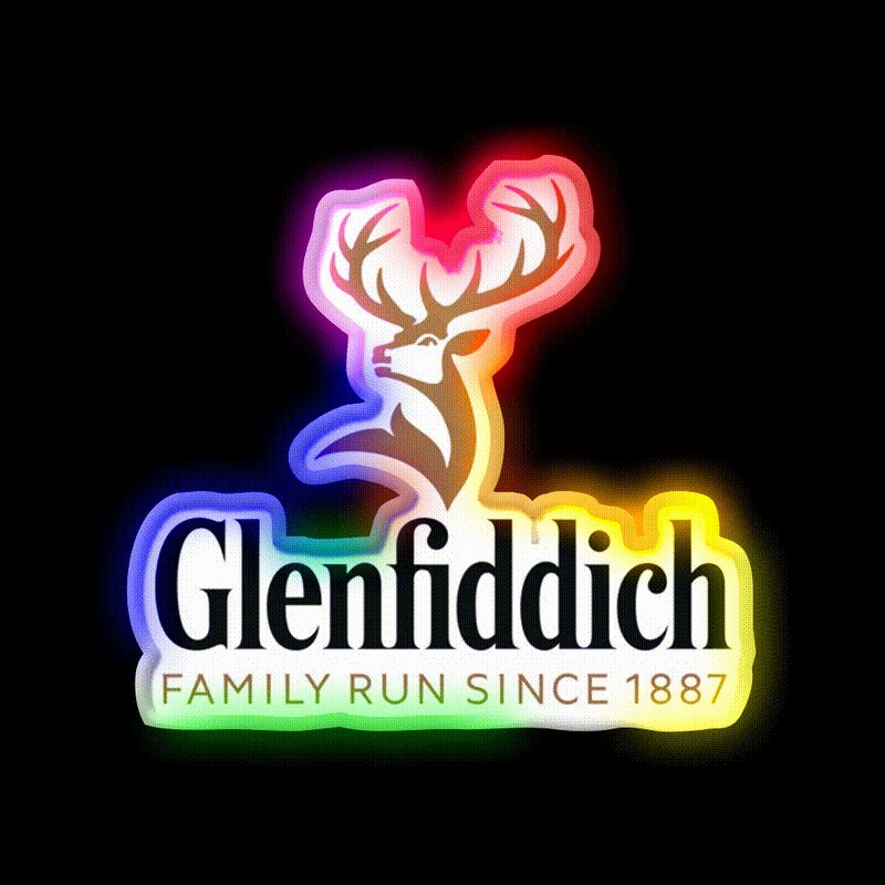 Glenfiddich Distillery Whiskey Drink Bar Led Neon Sign Rgb Color