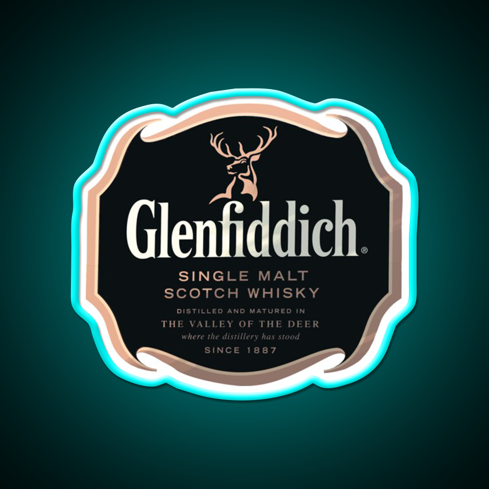 Glenfiddich Distillery Whiskey Drink Bar Led Neon Sign Wall Art Rgb Color