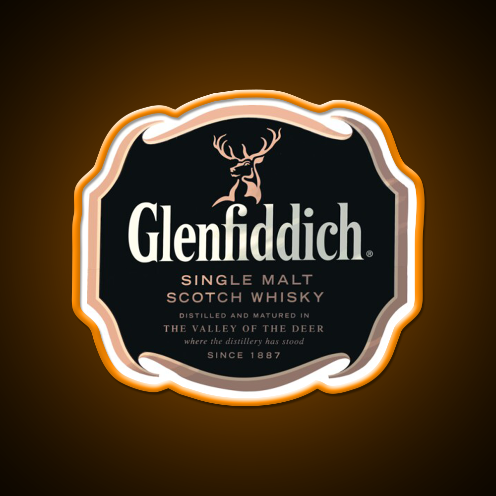Glenfiddich Distillery Whiskey Drink Bar Led Neon Sign Wall Art Rgb Color