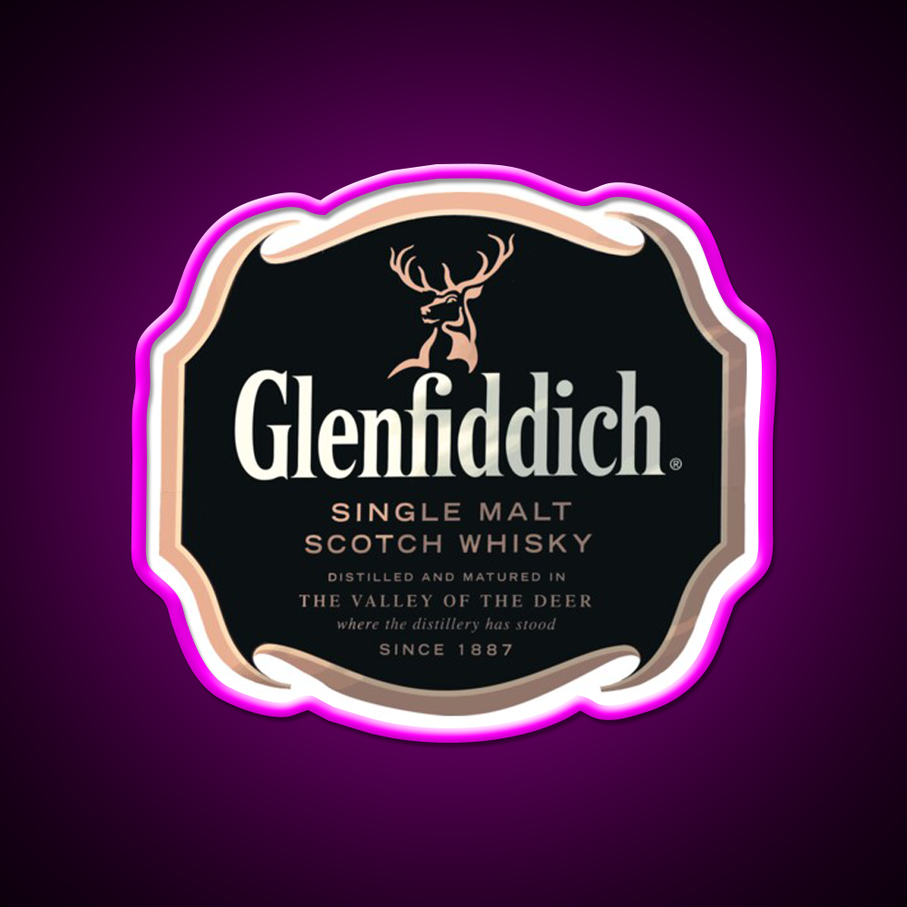 Glenfiddich Distillery Whiskey Drink Bar Led Neon Sign Wall Art Rgb Color