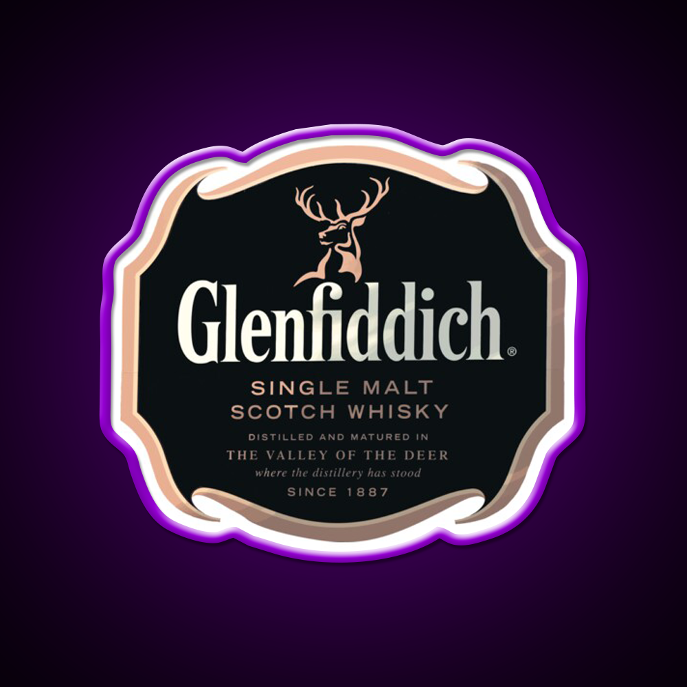 Glenfiddich Distillery Whiskey Drink Bar Led Neon Sign Wall Art Rgb Color