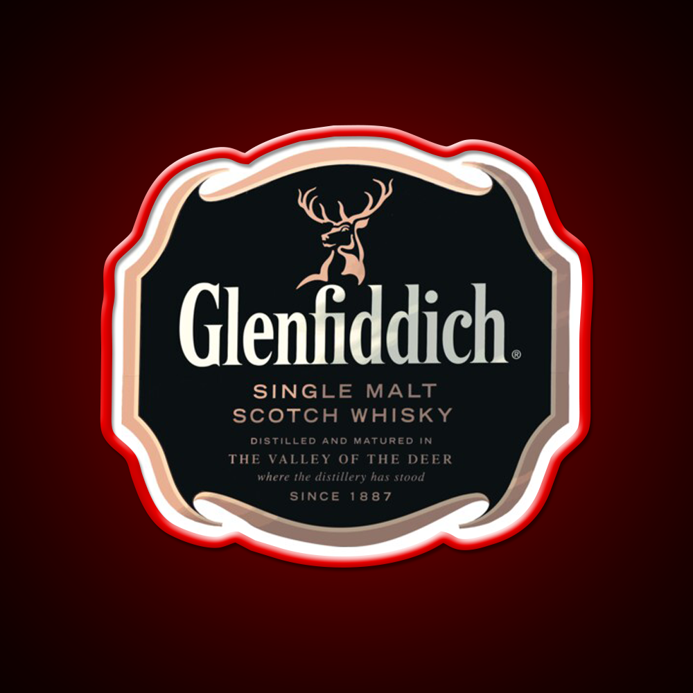 Glenfiddich Distillery Whiskey Drink Bar Led Neon Sign Wall Art Rgb Color