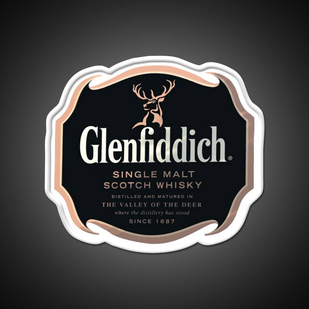 Glenfiddich Distillery Whiskey Drink Bar Led Neon Sign Wall Art Rgb Color