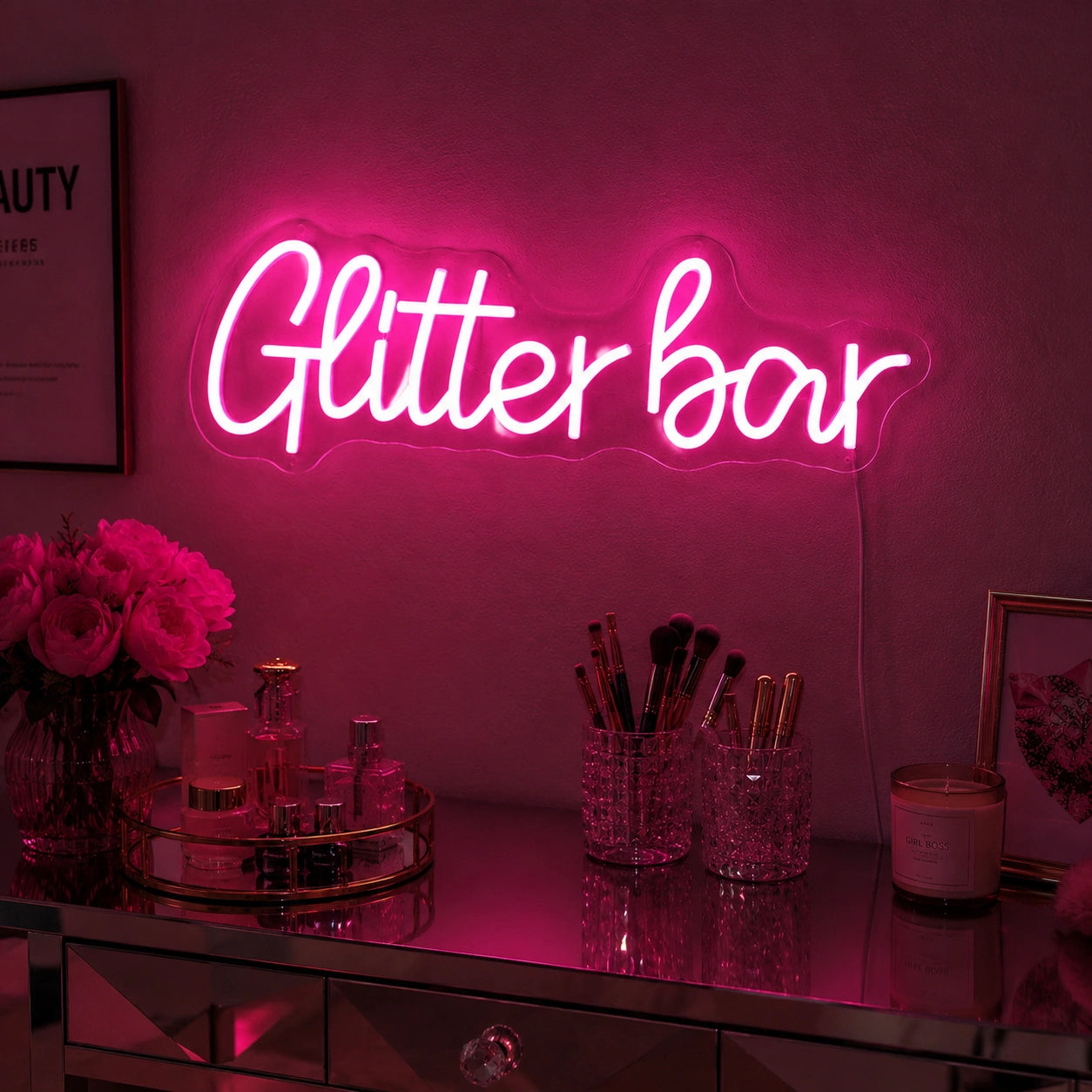 Glitter Bar LED Neon Sign size image