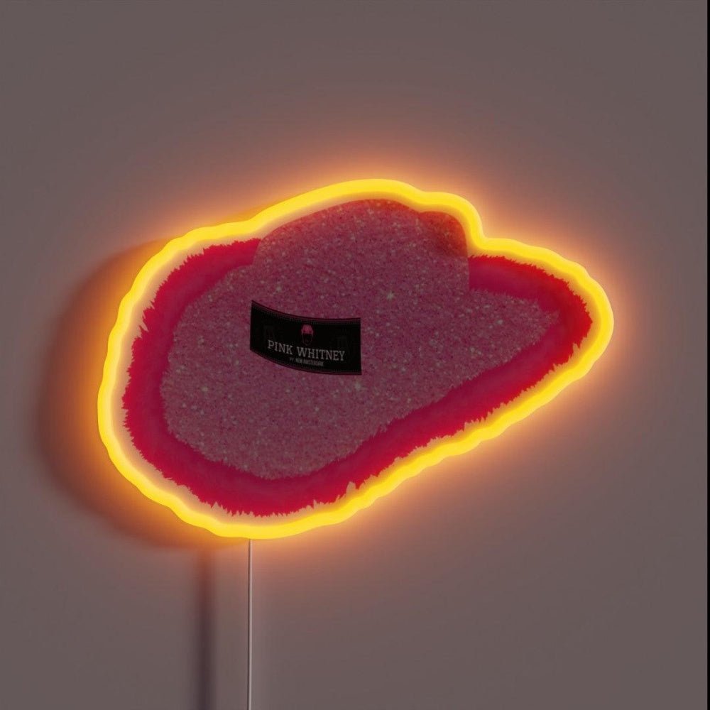 Glitter Pink Whitney Cowboy Hat Rgb Led Neon Sign - Shineneon