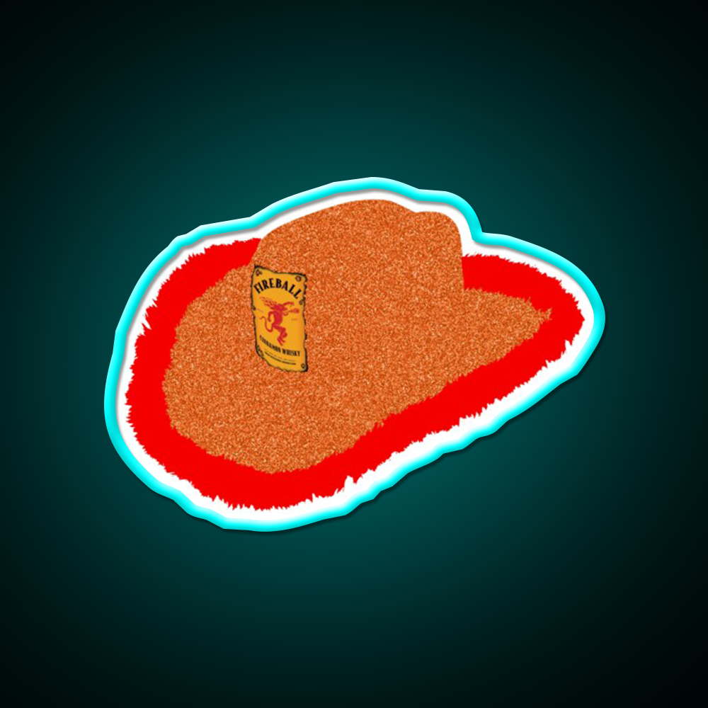 Glitter Whiskey Cowboy Hat Whiskey Drink Bar Led Neon Sign Rgb Color