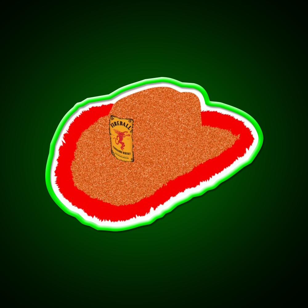 Glitter Whiskey Cowboy Hat Whiskey Drink Bar Led Neon Sign Rgb Color