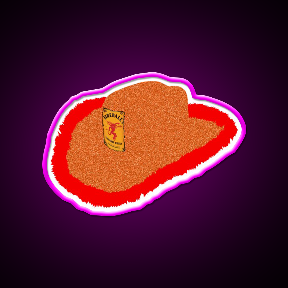 Glitter Whiskey Cowboy Hat Whiskey Drink Bar Led Neon Sign Rgb Color