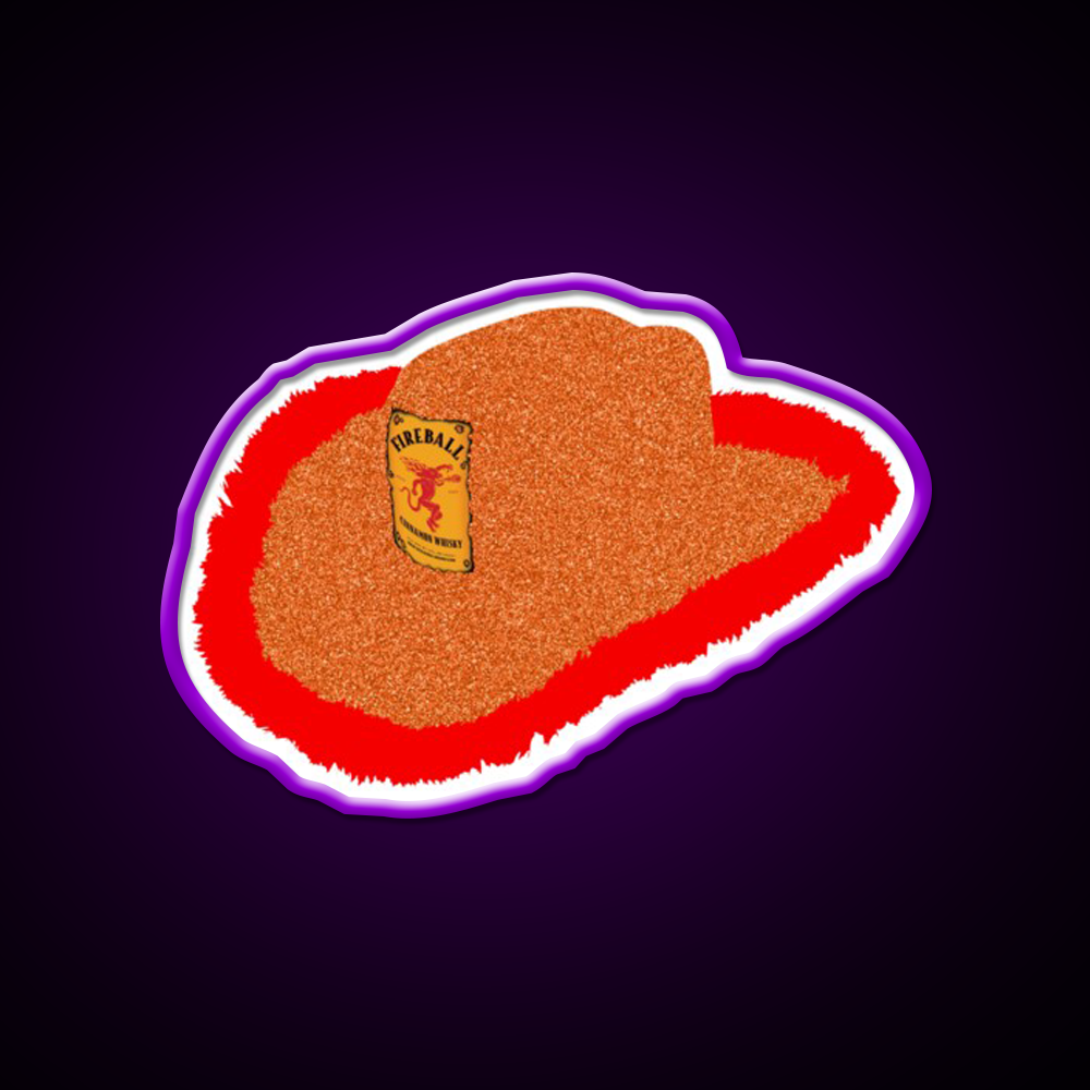 Glitter Whiskey Cowboy Hat Whiskey Drink Bar Led Neon Sign Rgb Color