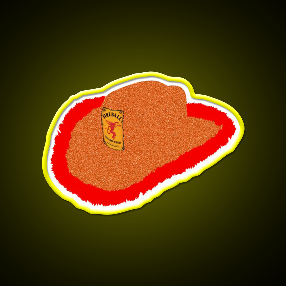 Glitter Whiskey Cowboy Hat Whiskey Drink Bar Led Neon Sign Rgb Color