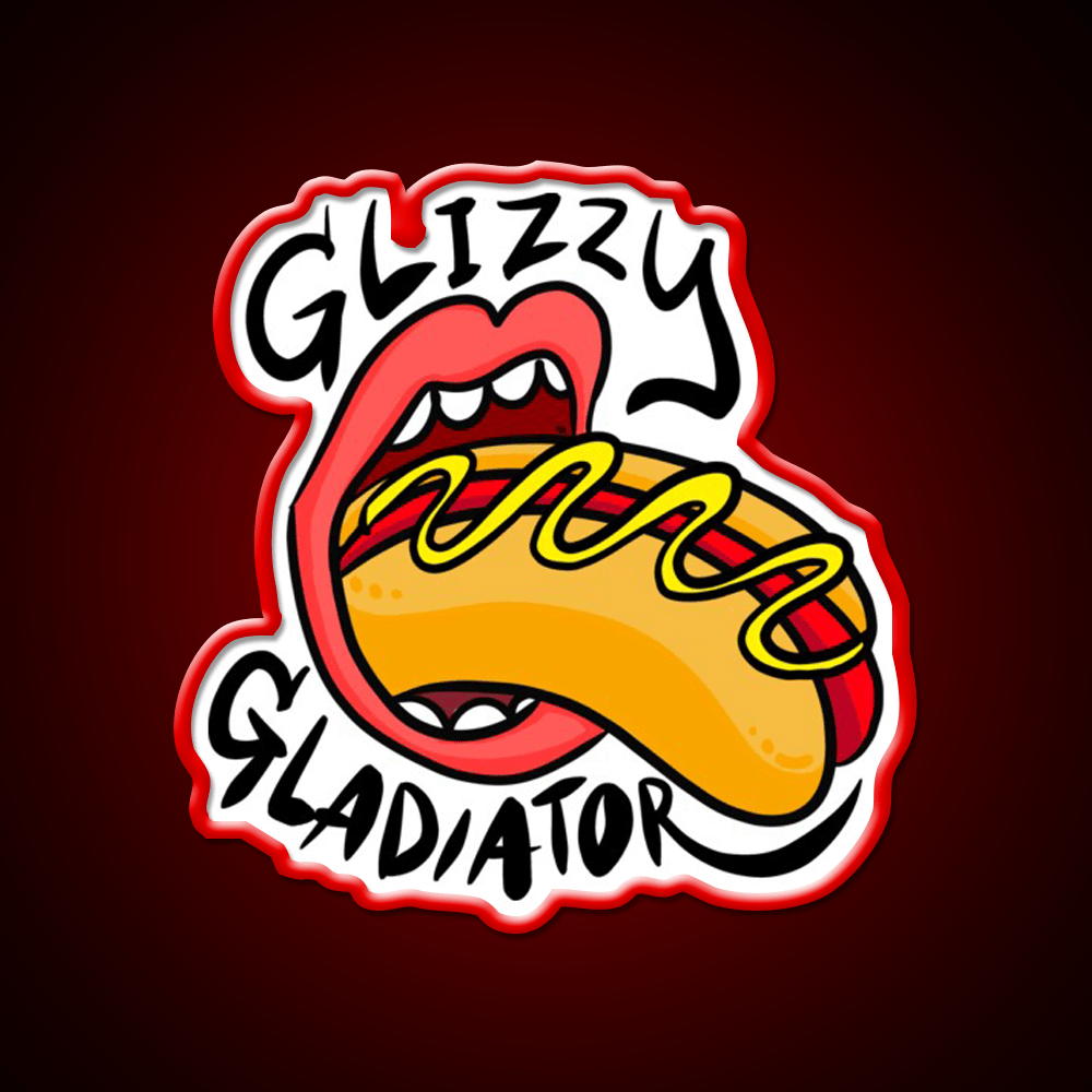 Glizzy Gladiator Rollingstone Hot Dog Led Neon Sign For Burger Place Rgb Color - Shineneon