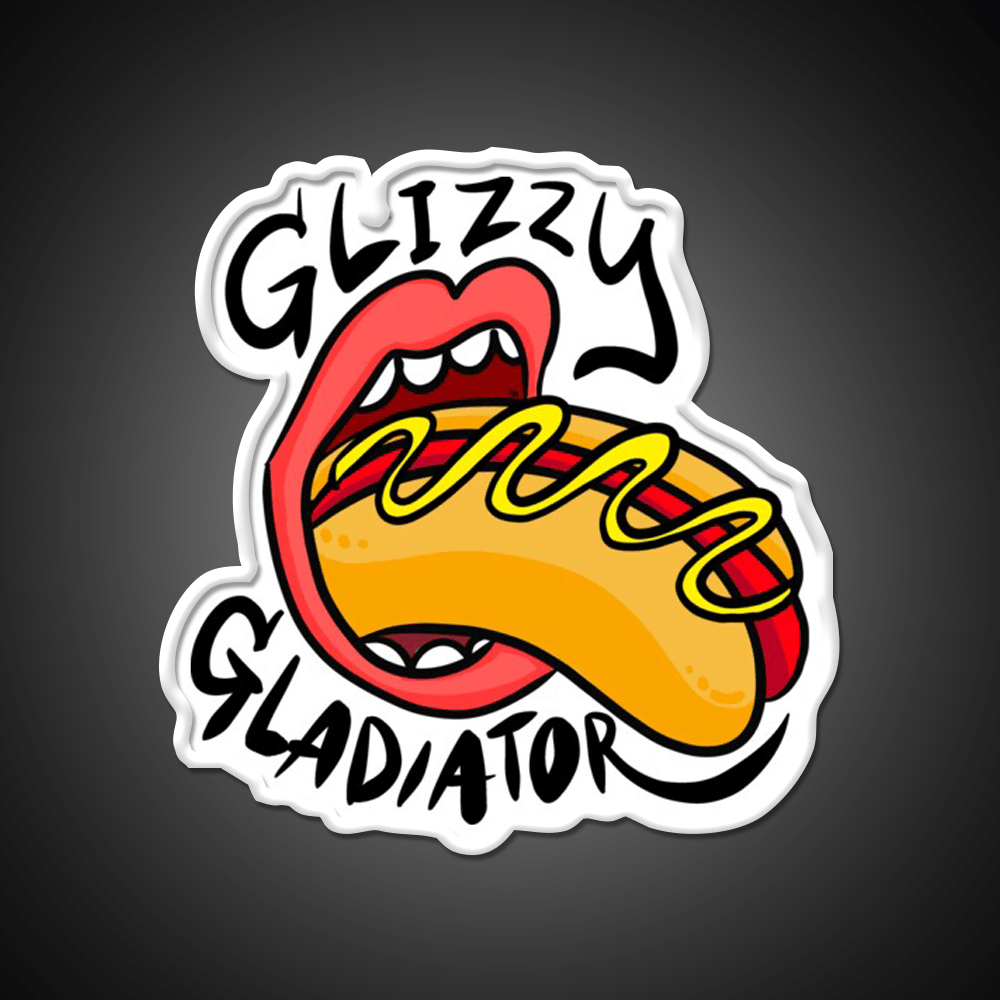 Glizzy Gladiator Rollingstone Hot Dog Led Neon Sign For Burger Place Rgb Color - Shineneon