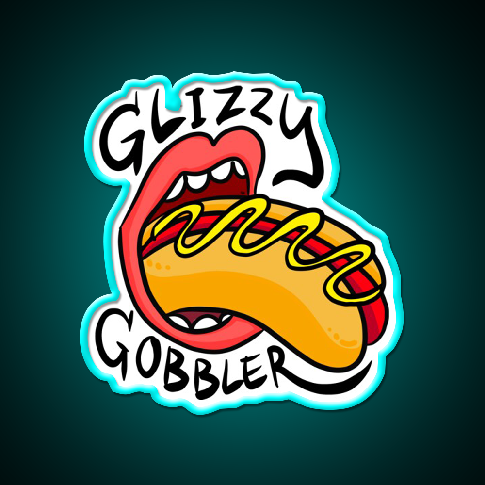 Glizzy Gobbler Rollingstone Like Fast Food Led Neon Sign For Burger Place Rgb Color