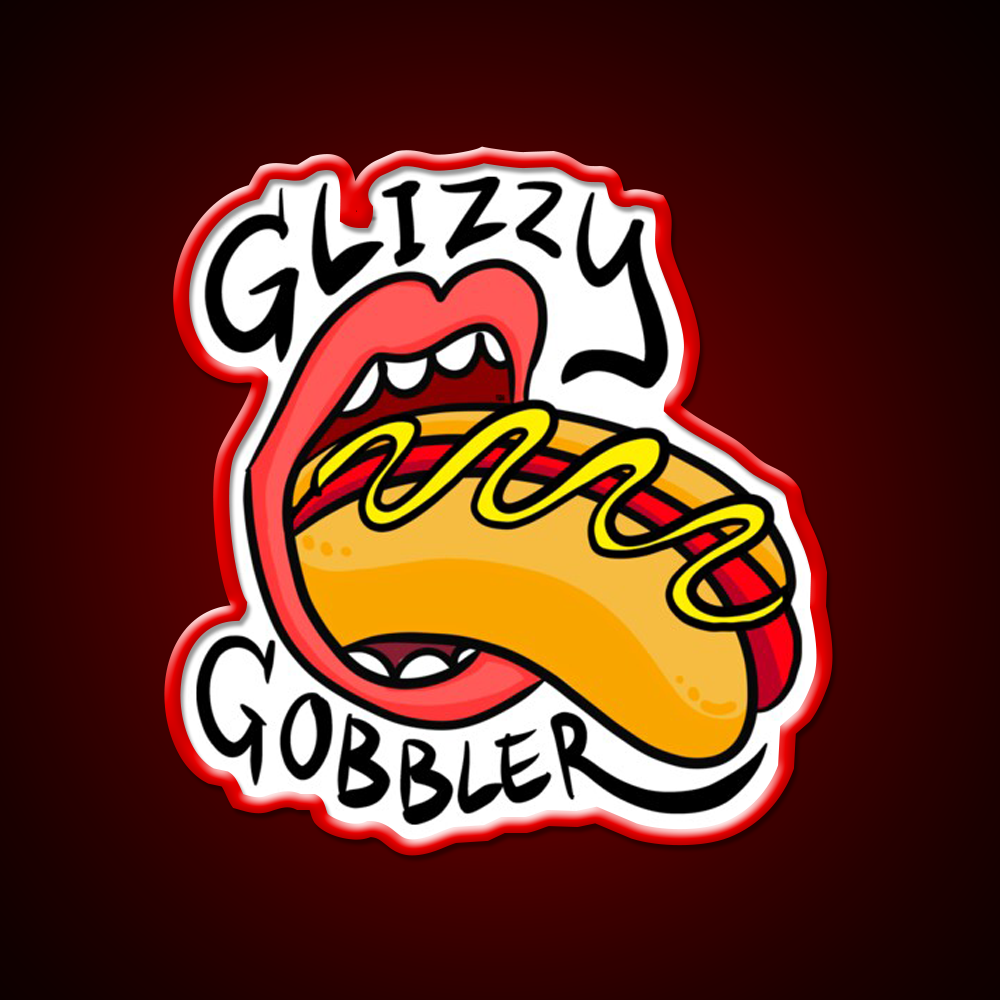Glizzy Gobbler Rollingstone Like Fast Food Led Neon Sign For Burger Place Rgb Color
