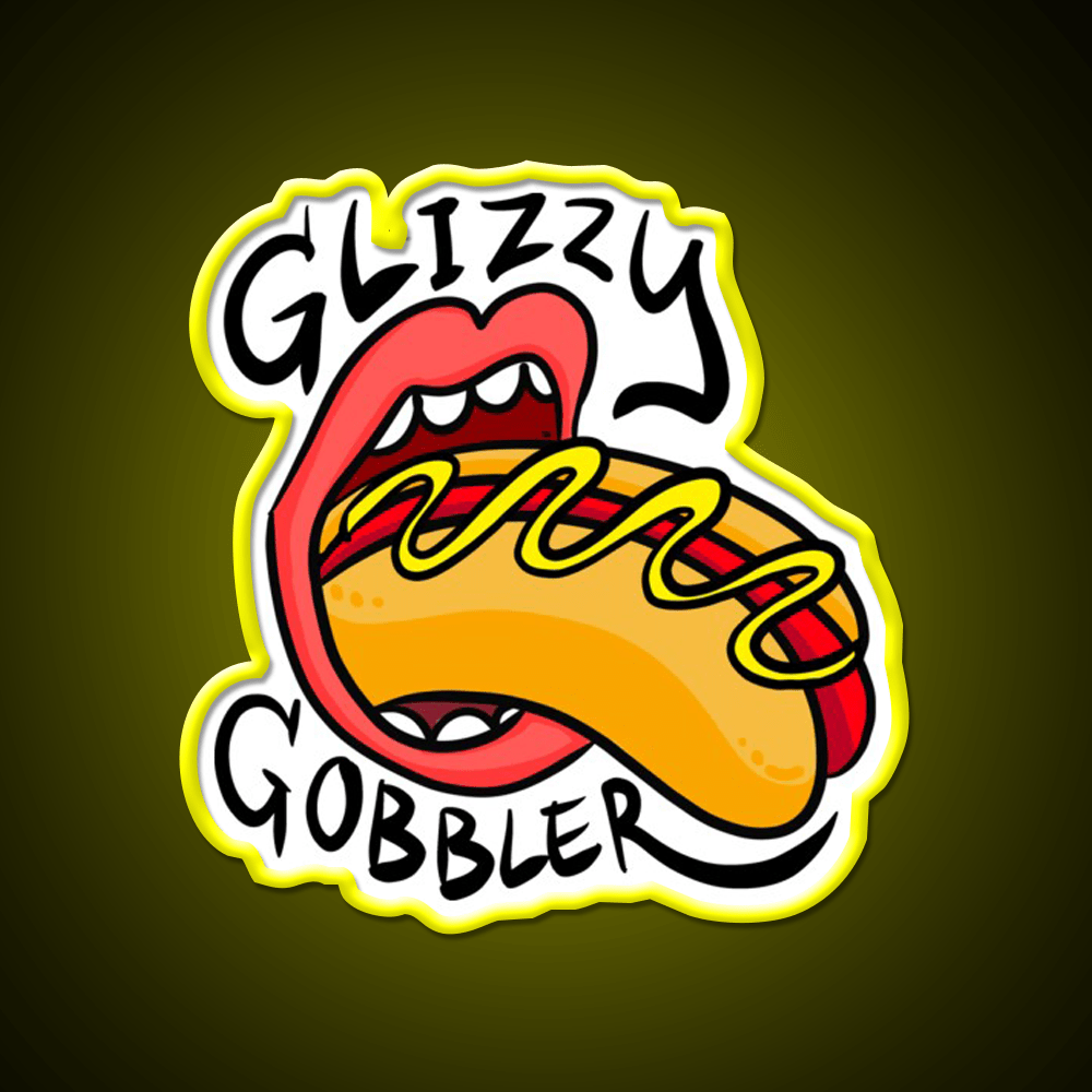 Glizzy Gobbler Rollingstone Like Fast Food Led Neon Sign For Burger Place Rgb Color - Shineneon