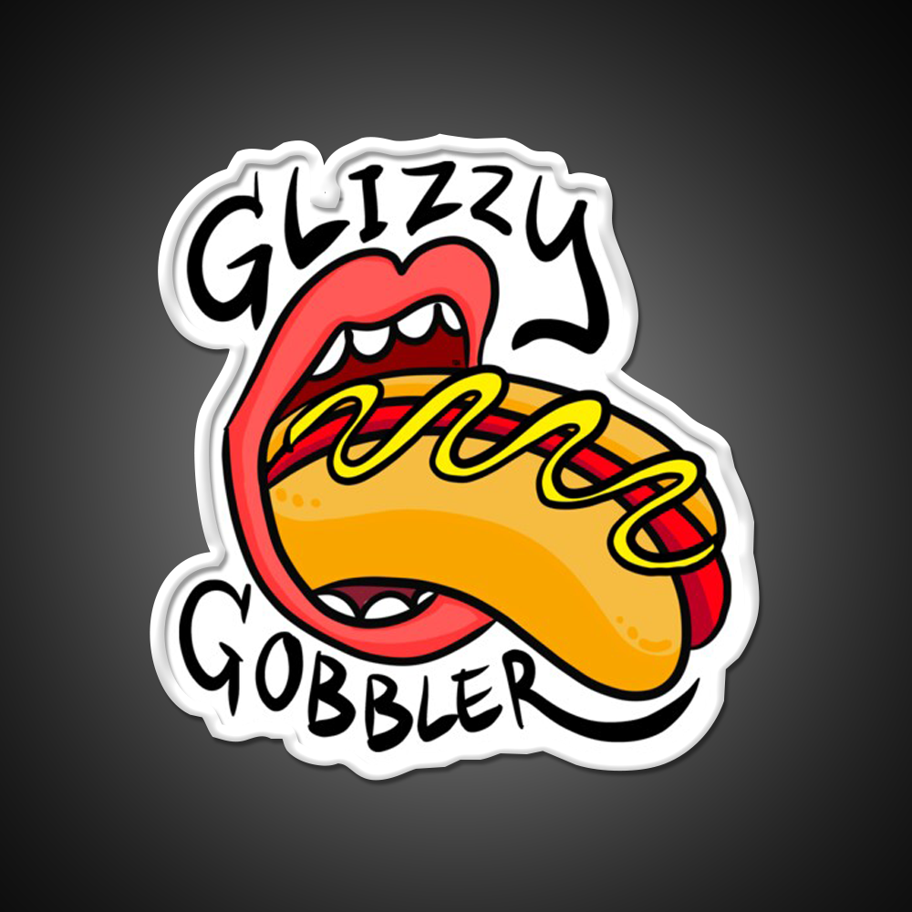Glizzy Gobbler Rollingstone Like Fast Food Led Neon Sign For Burger Place Rgb Color