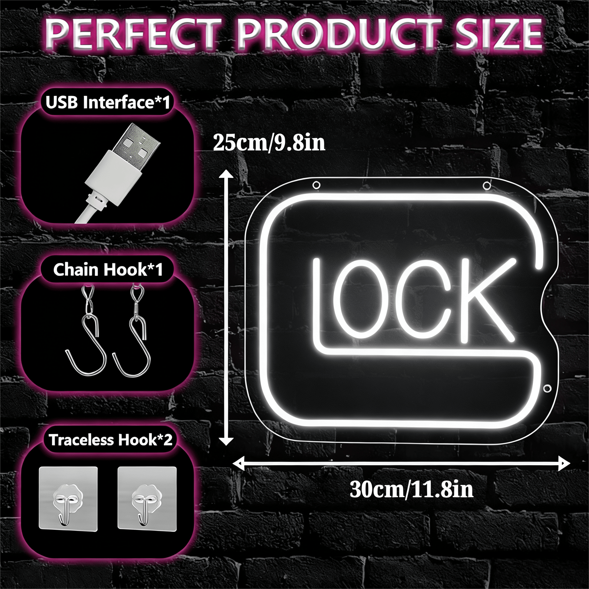 Glock USB LED Neon Sign for Bar Game Room & Man Cave Wall Decor - Shineneon