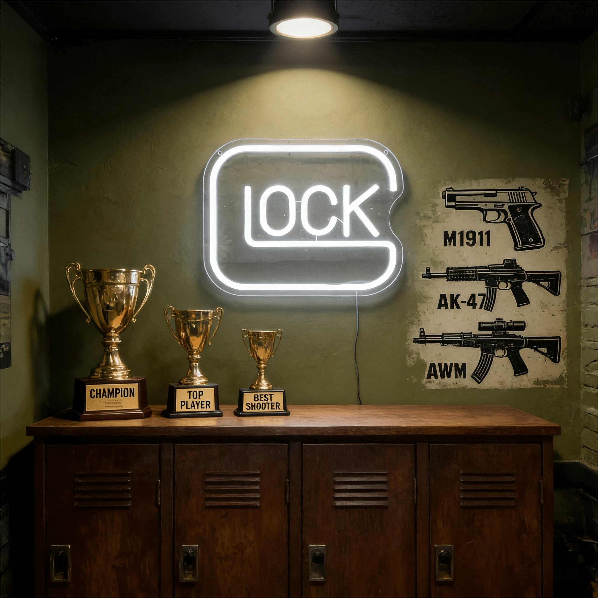 Glock USB LED Neon Sign for Bar Game Room & Man Cave Wall Decor - Shineneon