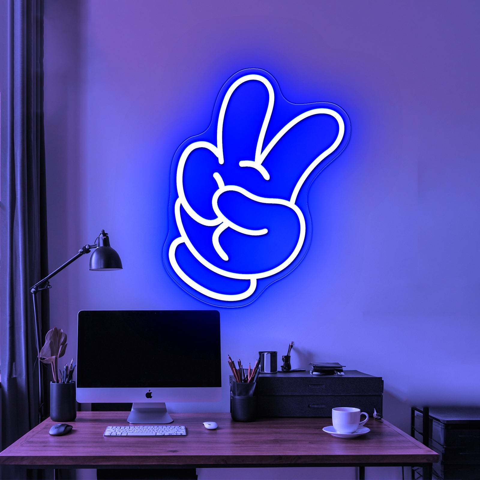 Glove Peace Yeah Pose Large Led Signs - Shineneon