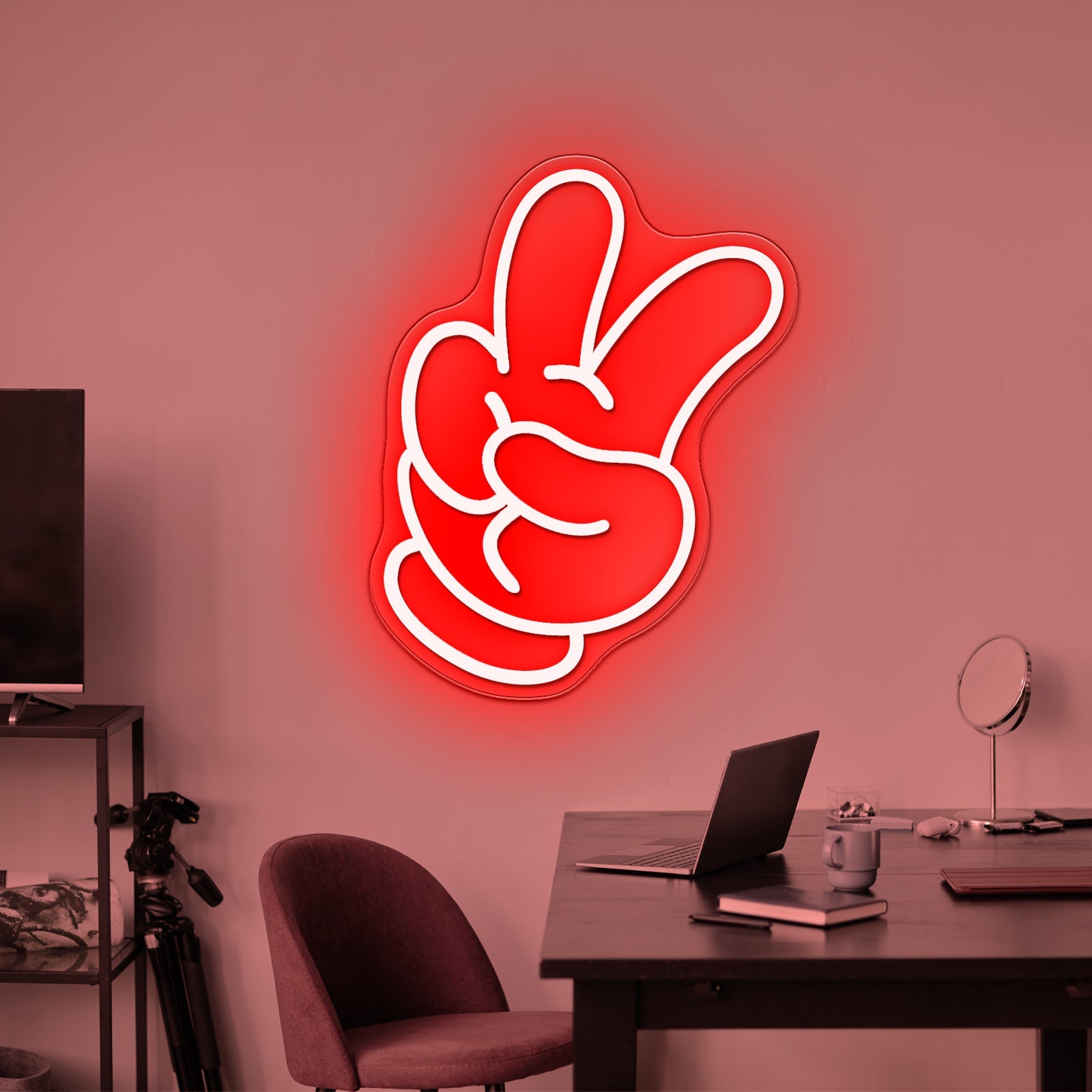 Glove Peace Yeah Pose Large Led Signs - Shineneon