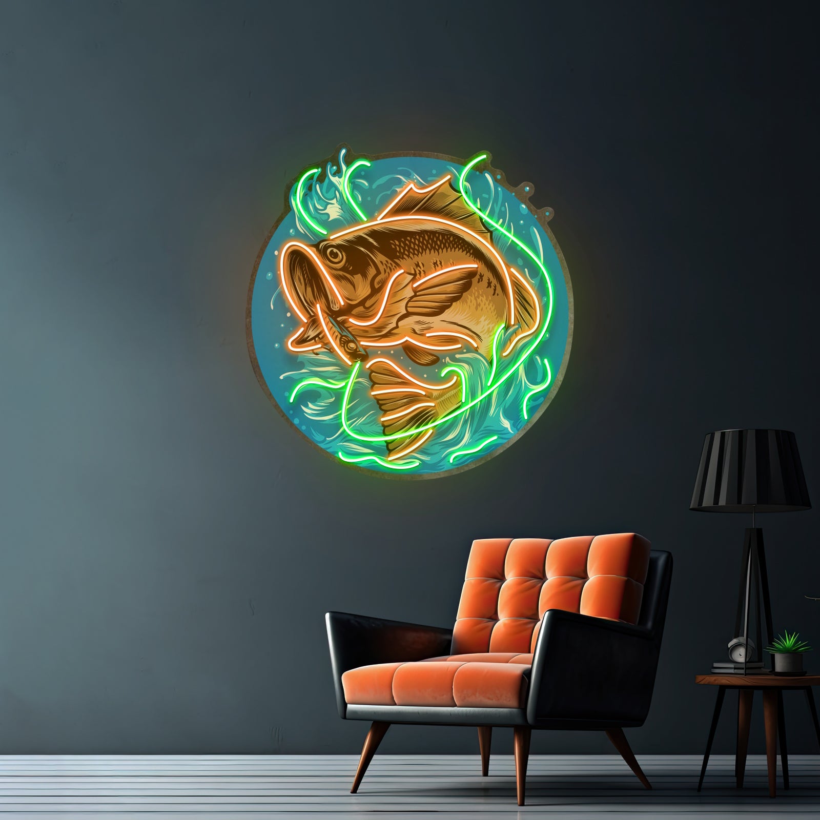 Glow Fishing Led Neon Sign Light Custom Led Signs