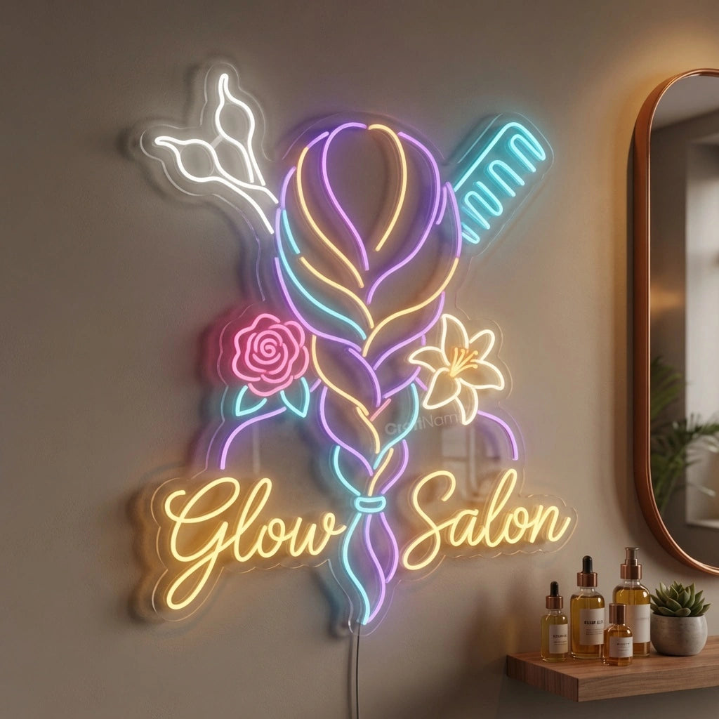 Glow Salon Wall Decor LED Neon Sign - 03 Real Lifestyle Scene
