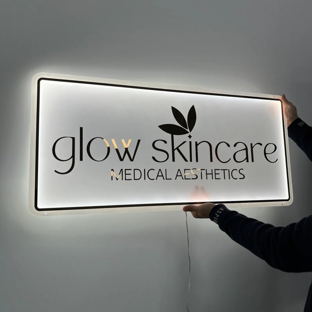 Glow Skincare Med Acrylic Business Logo Sign - Shineneon