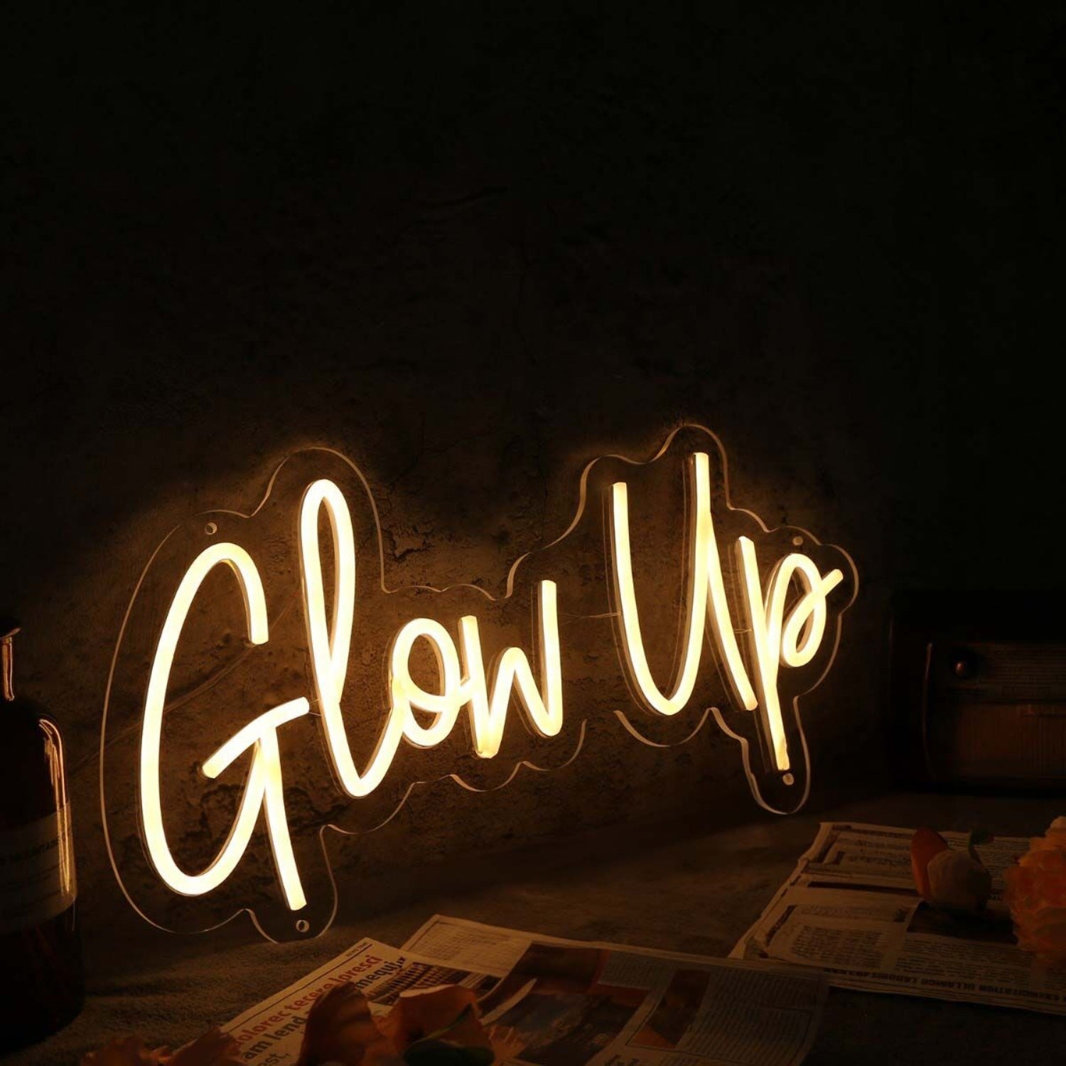 Glow Up Yellow Custom Led Neon Sign - Shineneon