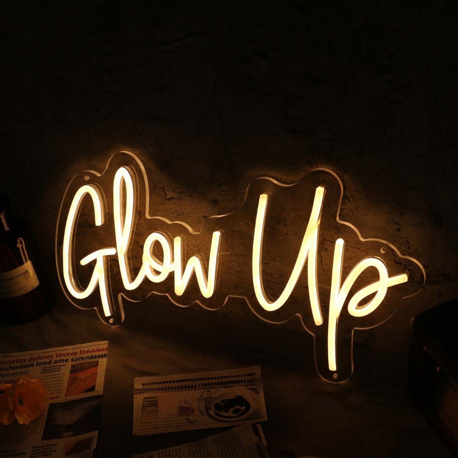 Glow Up Yellow Custom Led Neon Sign - Shineneon