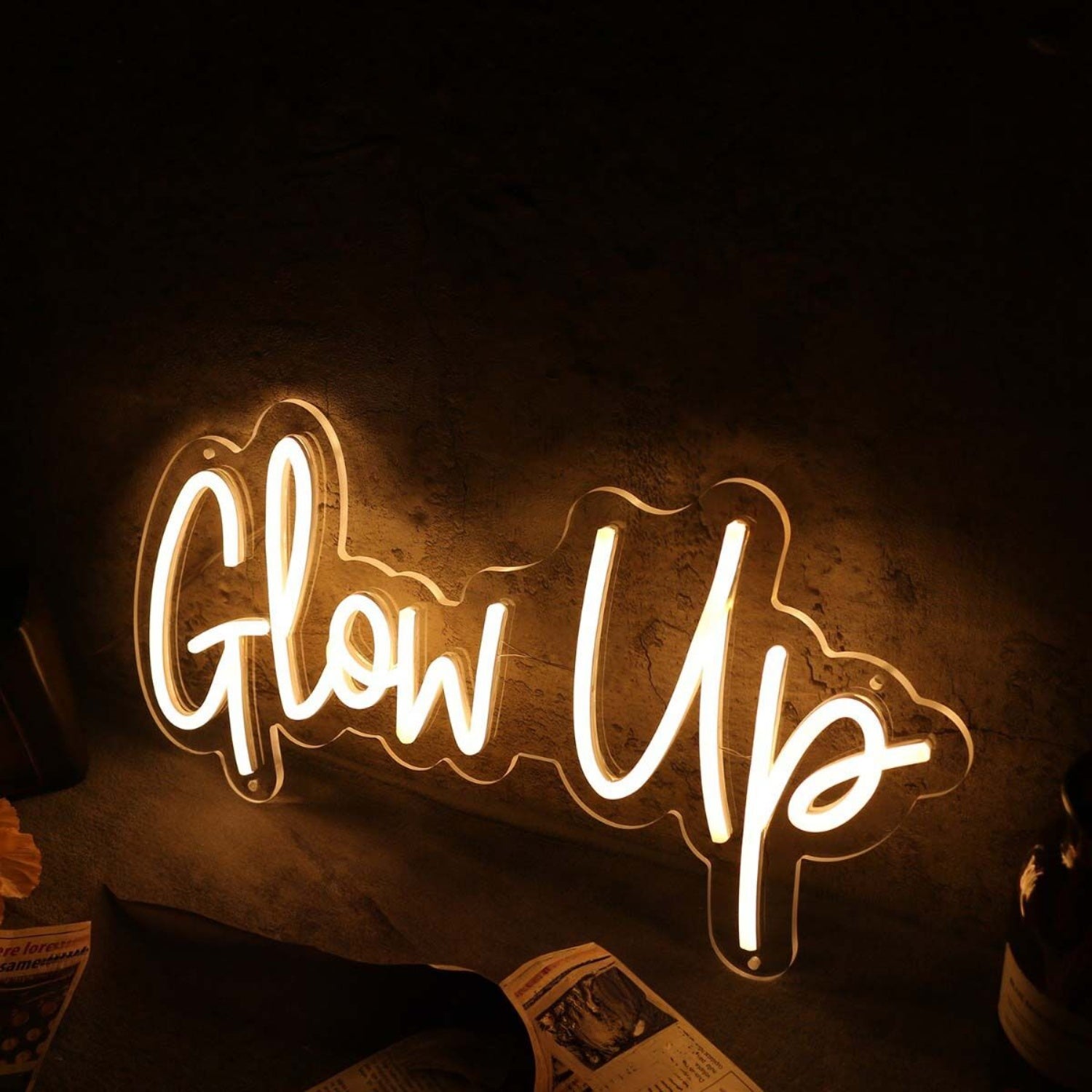 Glow Up Yellow Led Neon Sign - Shineneon