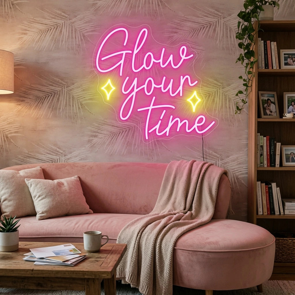 Glow Your Time Wall Decor LED Neon Sign - 03 Real Lifestyle Scene