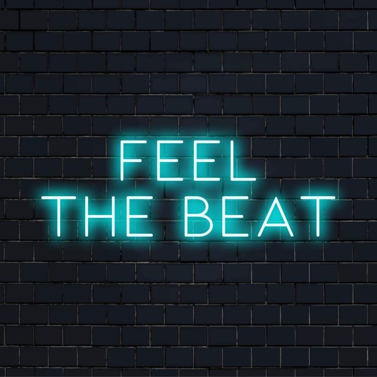 Glowing Aqua Feel The Beat Led Neon Sign For Bars Music Studios | Shineneon