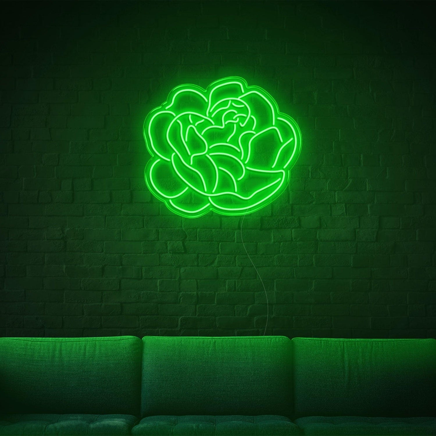 Glowing Green Floral Led Neon Sign For Home Cafe Bar Decor | Shineneon