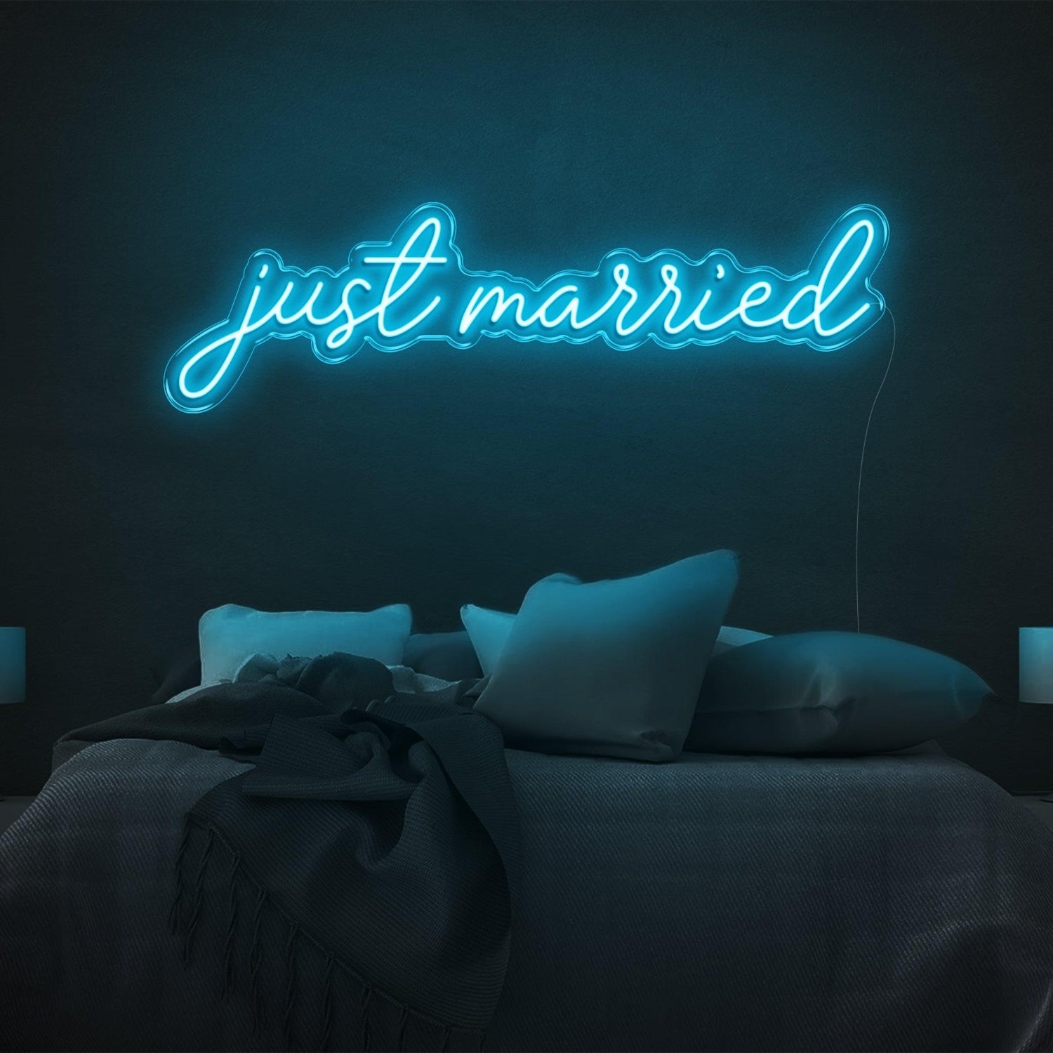 Glowing Green Just Married Led Neon Sign Romantic Bedroom Decor | Shineneon