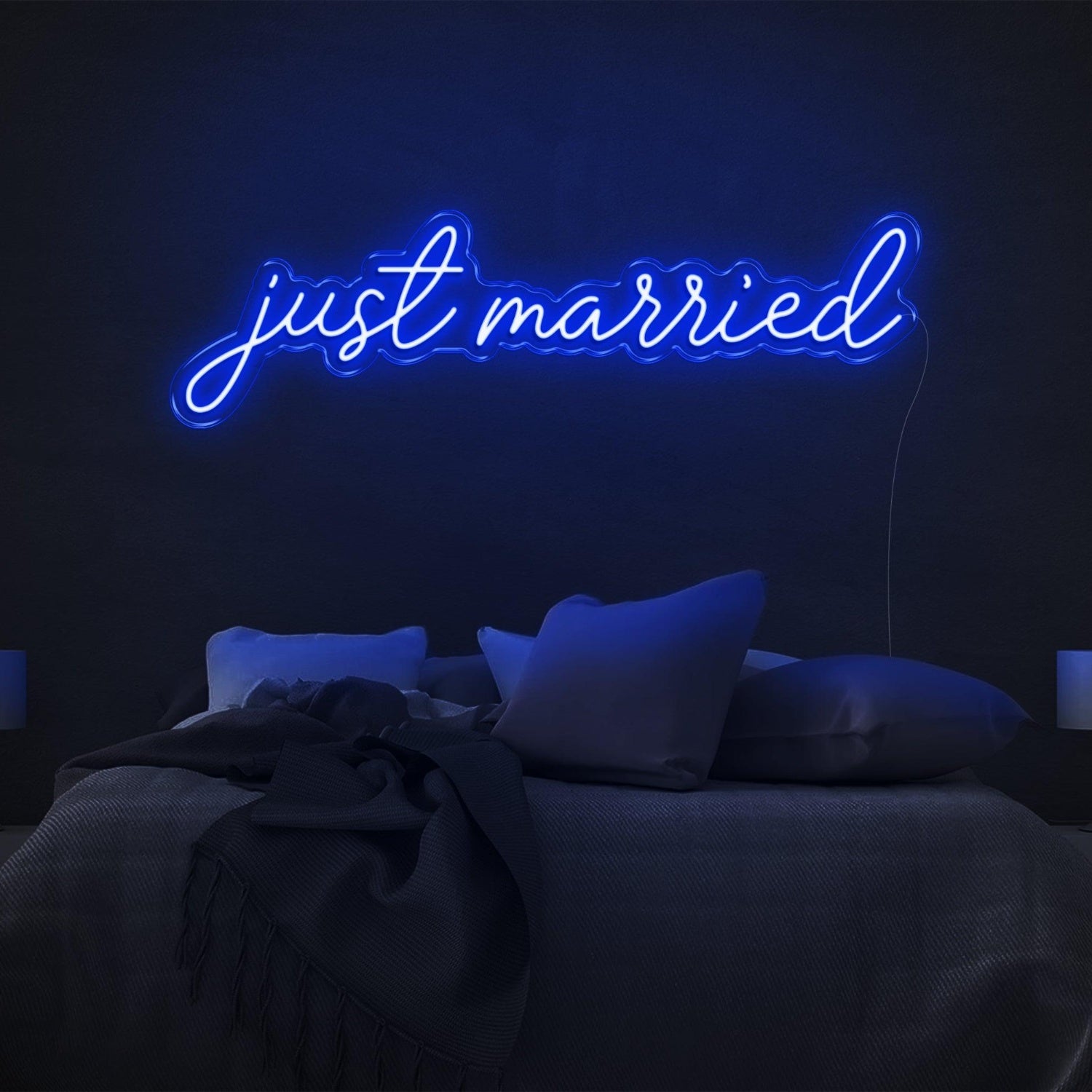Glowing Green Just Married Led Neon Sign Romantic Bedroom Decor | Shineneon