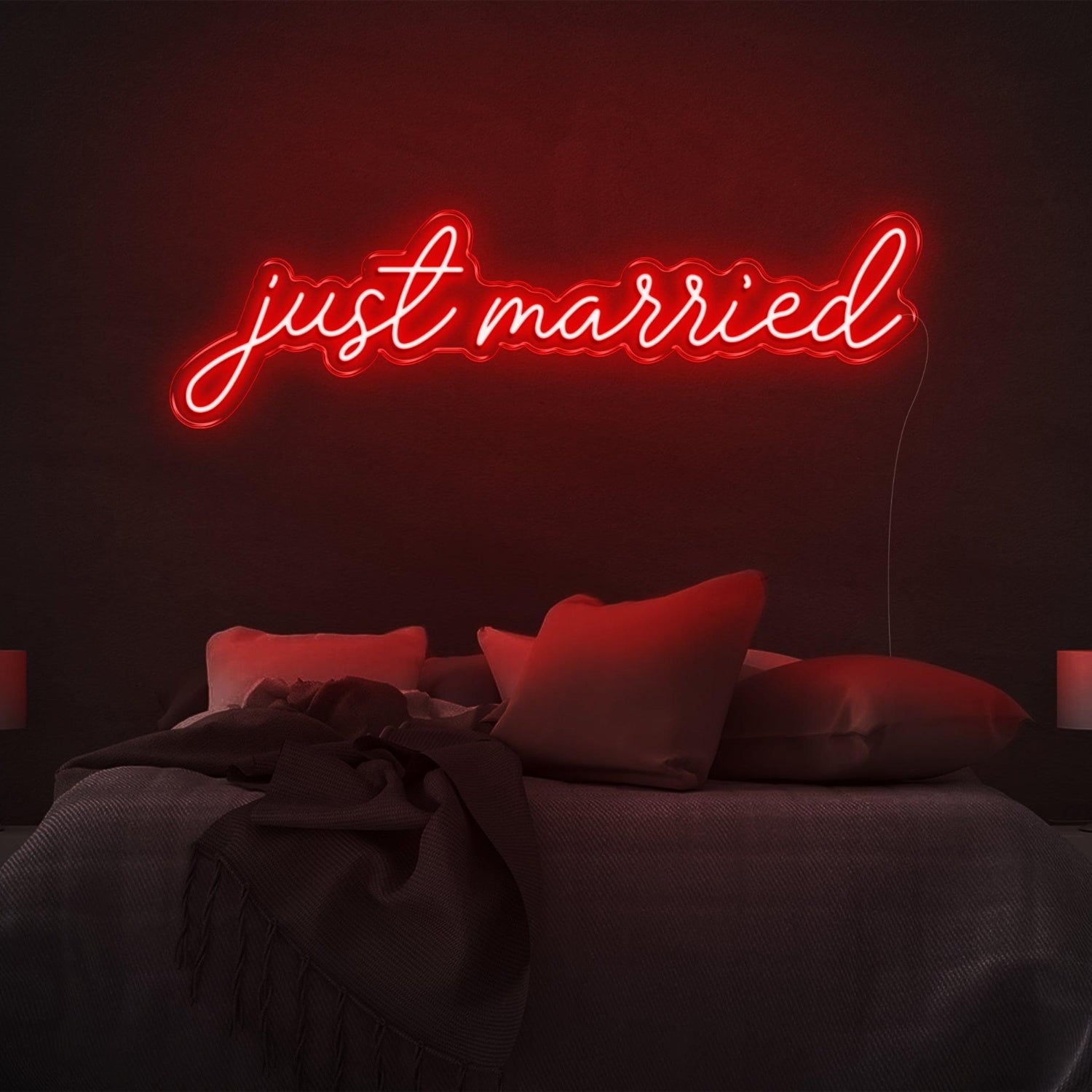 Glowing Green Just Married Led Neon Sign Romantic Bedroom Decor | Shineneon