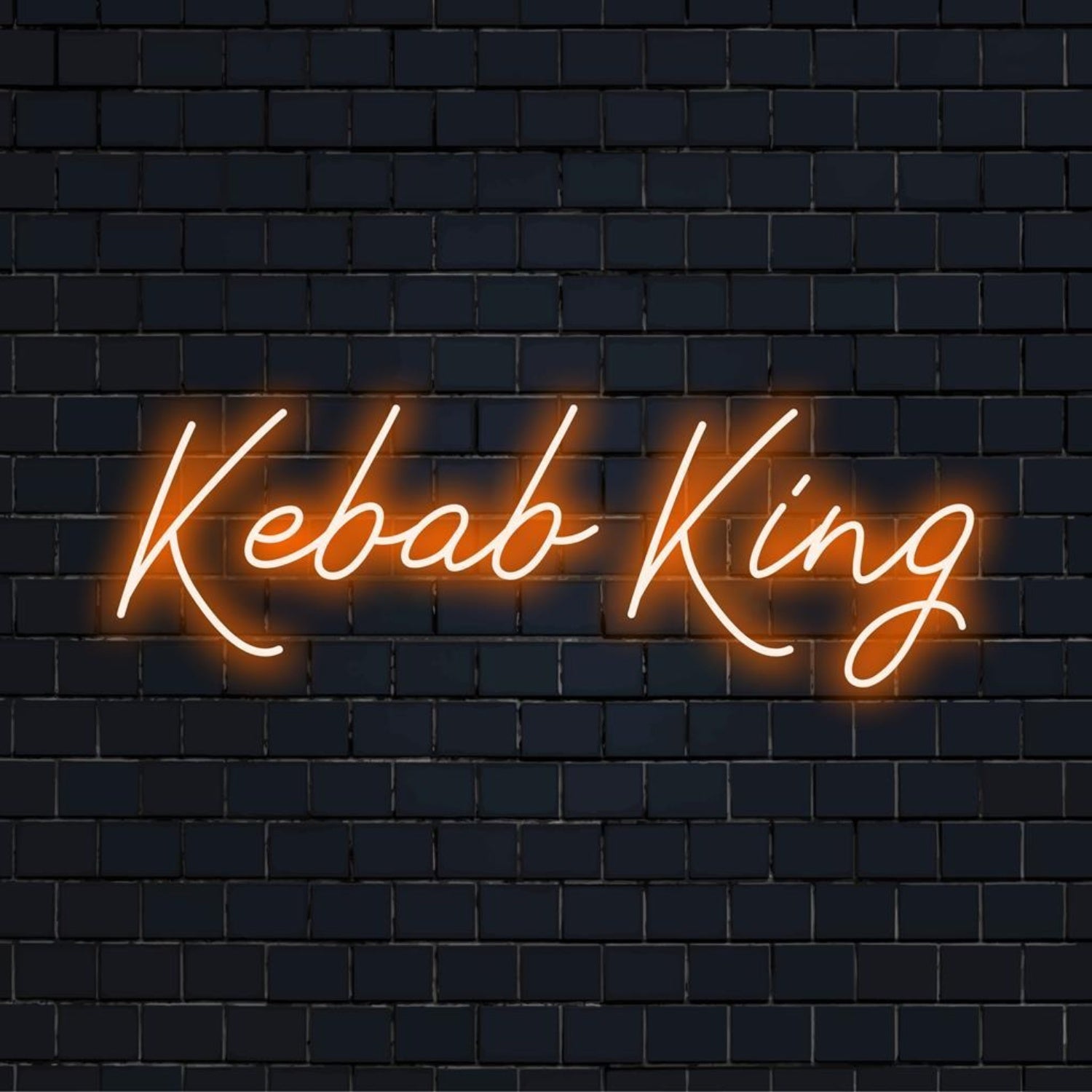 Glowing Orange Kebab King Led Neon Sign For Brick Wall Restaurant Decor | Shineneon