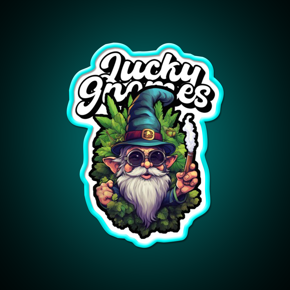 Gnome Hemp Inspired Green Leaf Led Neon Sign 420 Neom Sign Rgb Color - Size and dimension reference