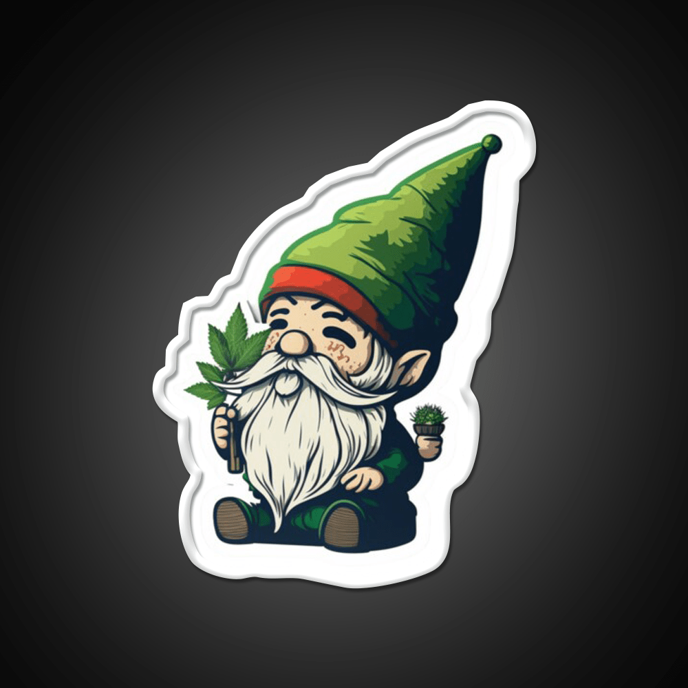 Gnome Hemp Inspired Green Leaf Led Neon Sign 420 Neon Decor Rgb Color - Shineneon