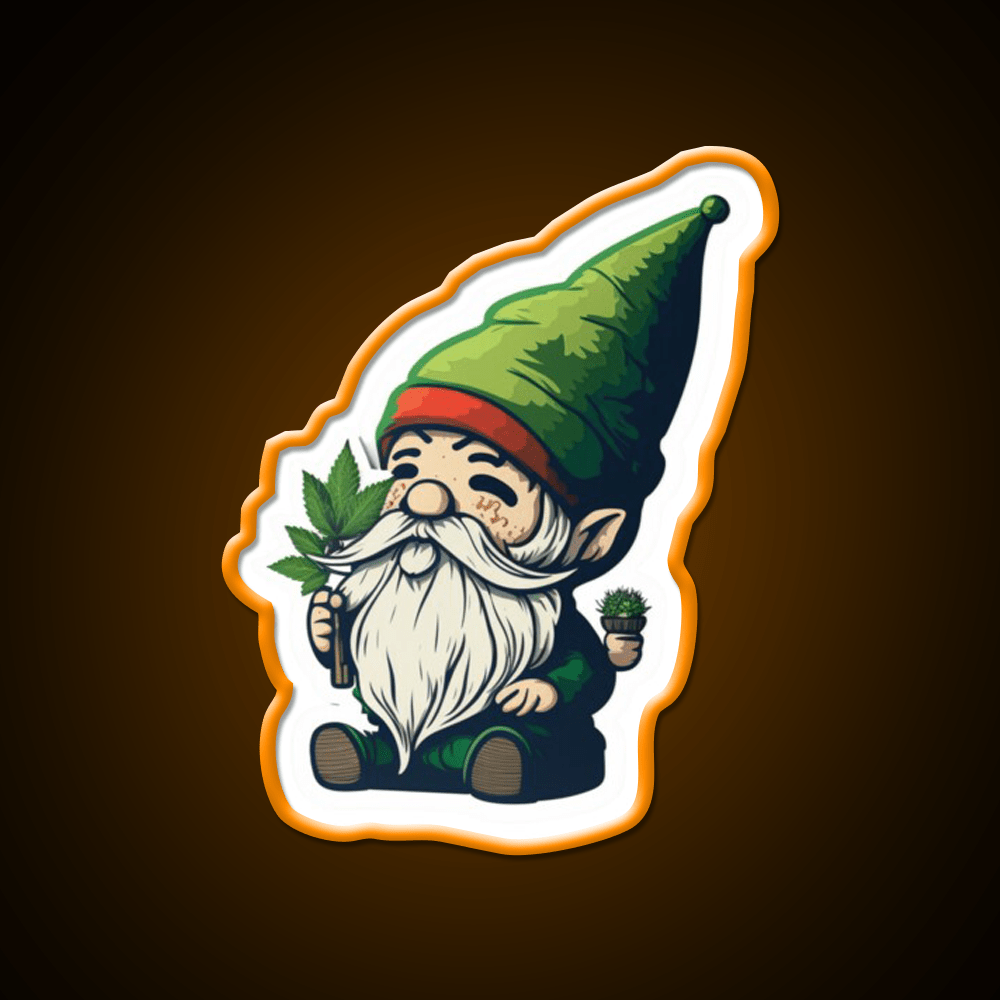 Gnome Hemp Inspired Green Leaf Led Neon Sign 420 Neon Decor Rgb Color - Shineneon