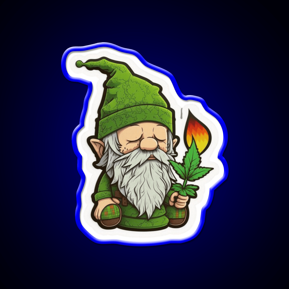 Gnome Hemp Inspired Green Leaf Led Neon Sign Rgb Color - Shineneon