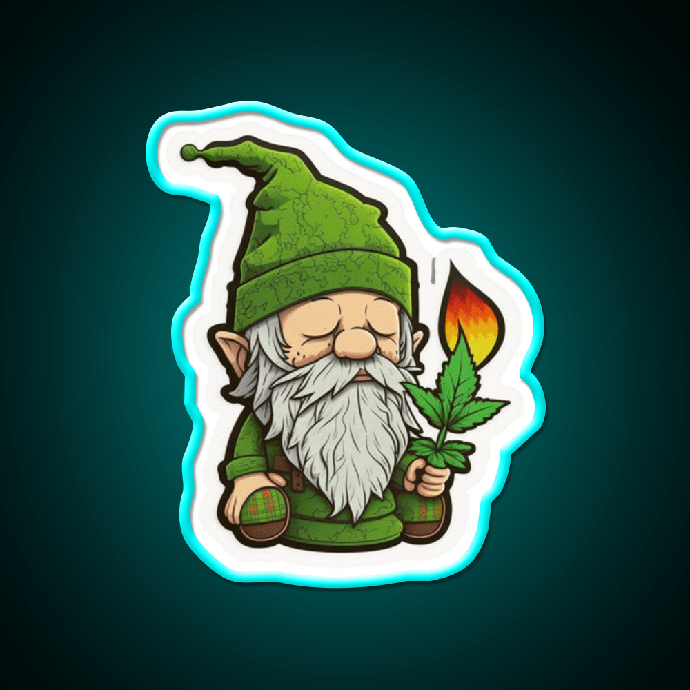 Gnome Hemp Inspired Green Leaf Led Neon Sign Rgb Color - Shineneon