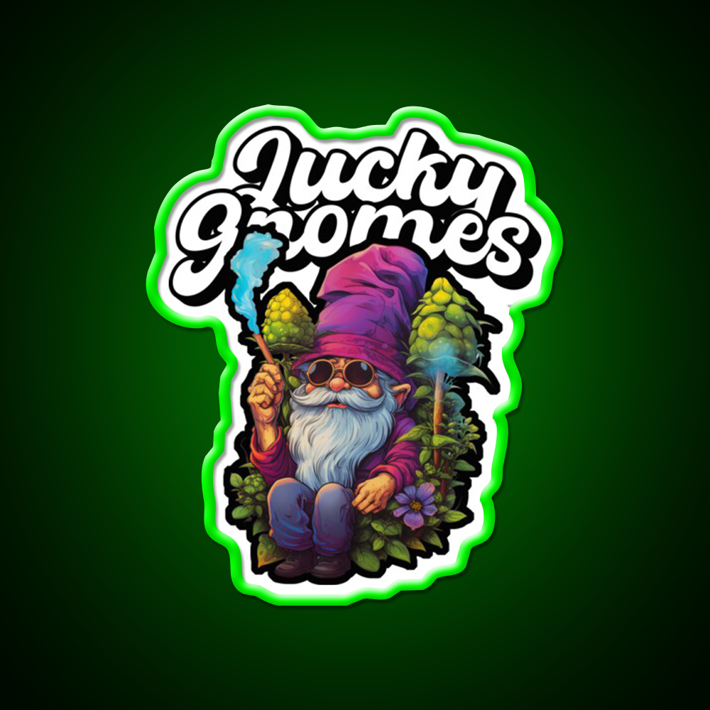 Gnome Hemp Inspired Green Leaf Led Neon Sign Room Light Sign Rgb Color - LED neon sign view 8