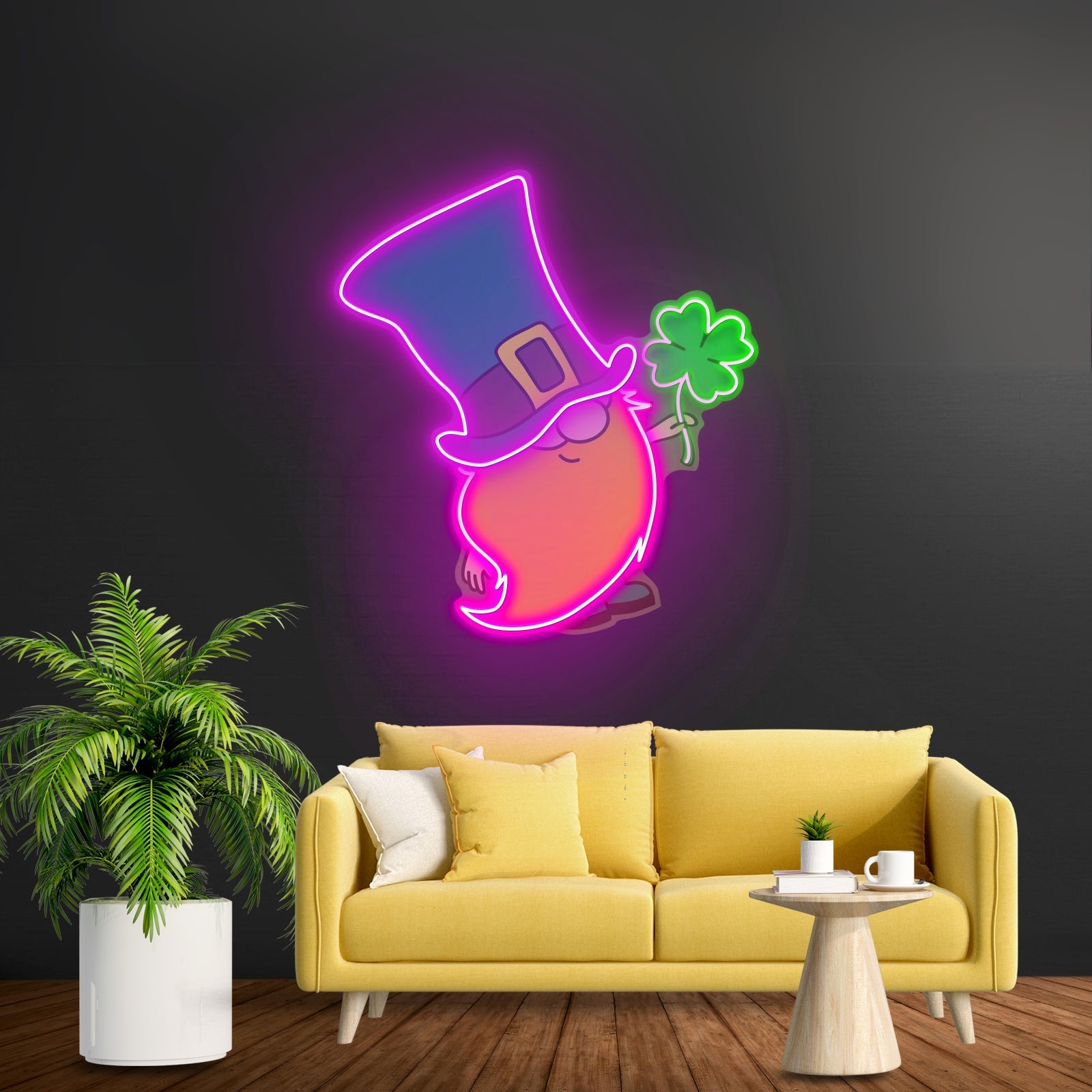 Gnome With Clover Saint Patrick Day Led Signs - Shineneon